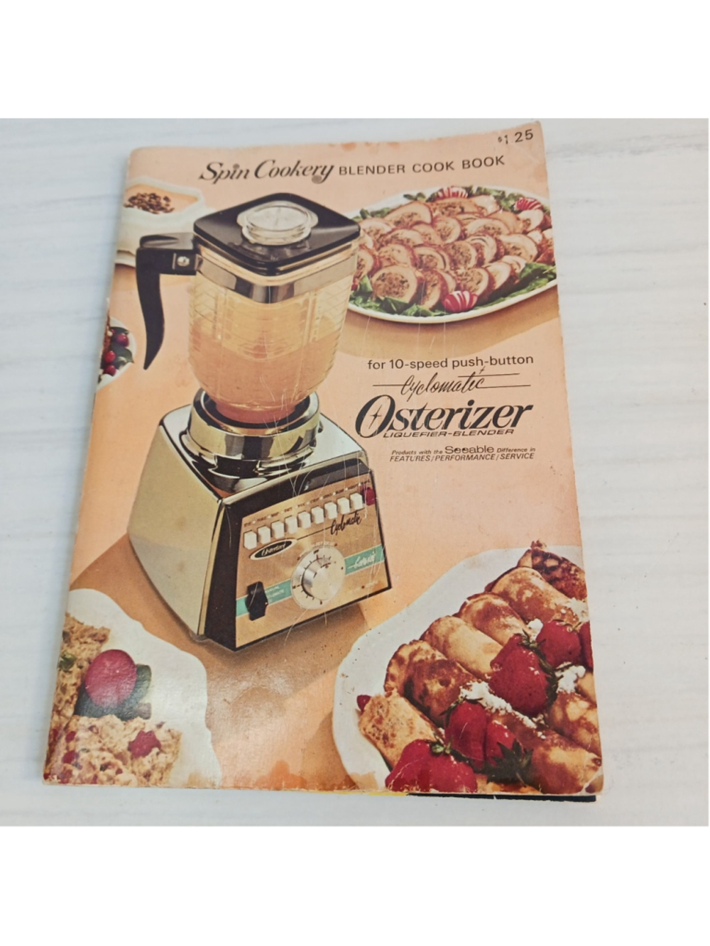 Osterizer Spin Cookery Blender Cookbook 10 Speed Push Button